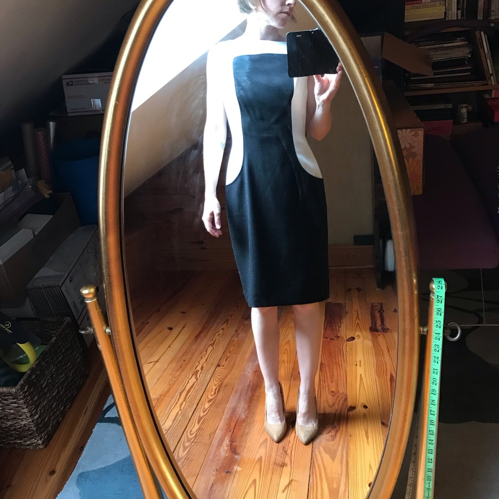 David Meister Black White Mod Sheath Dress, EUC, 4 - Picture 13 of 16